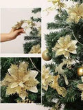 12PC Artificial Floral Tap Clip And Dry Glitter Christmas Tree Decorations