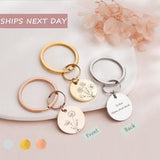 Keychain for Women - Custom Keychain - Combined Birth Flower Keychain - Custom Bouquet Flower Keychain - Mom Christmas Gift