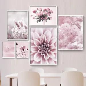 Pink Peony Poster And Printed Wall Art Nordic Flower Canvas Painting Home Decor