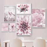 Pink Peony Poster And Printed Wall Art Nordic Flower Canvas Painting Home Decor