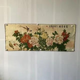 Old Chinese Silk Embroidery Painting thangka Mural ???peony flowers bird??? 6158