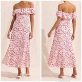 Peony Posy Summer floral-print off-shoulder midi dress Size XS New with Tags!