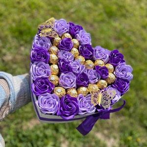 Forever roses/rosas eternas/flower arrangement/bouquet/heart shape roses arrangement/ribbon roses/mother??s day gift/birthday gift