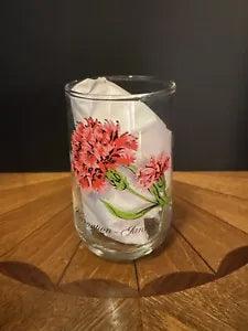 Vintage Brockway Flower of the Month JANUARY Carnation Tumbler Glass