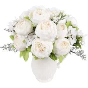 2Pcs Artificial Peonies Fake Flowers for Decoration, Faux Peony Silk Flower