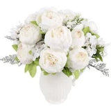 2Pcs Artificial Peonies Fake Flowers for Decoration, Faux Peony Silk Flower