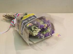 Real Air Dried Purple & Beige Wildflower Flowers Rustic Bouquet