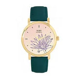 Toff London TLWS-59192 Ladies Purple Water Lilies Flower Watch