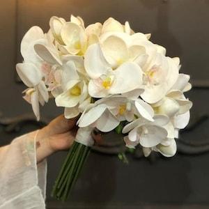 Orchid and Magnolia Wedding Bouquet, Orchid Bouquet, Bride Bouquet, Bride Flower, Bridesmaid Bouquets, Artificial flowers