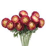 Artificial Ranunculus Flowers, 10 Stems Faux Permanent Flower Floral, Purple