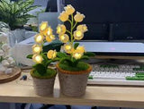 Lily of Valley Lamp Handmade Crochet Artificial Flowers Potted Planting Gift