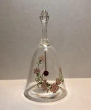 Avon January Bell - Carnation Flowers -  Garnet Clapper - 24% Full Lead Crystal