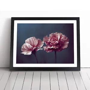 Dramatic Carnation Flowers Framed Wall Art Poster Print Home Decor Picture Large