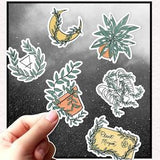 Plant stickers, Witchcraft sticker pack, Plant water bottle decal, Gothic art