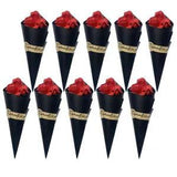 10 PCS Artificial Dried Flowers Valentines Day Gifts Box Mini Rose Bouquet Vase