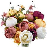 FiveSeasonStuff 2 Stems Country Delightful Silk Peonies Artificial Flower Bouquet