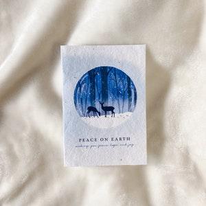 Christmas Card on Plantable Seed Paper - Peace on Earth, Happy Holidays, Christmas, Wild Flower Seed Card, Eco-Friendly Cards