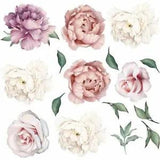 Wall Sticker Peony Flower Art Background Living Room Bedroom Window Decorations
