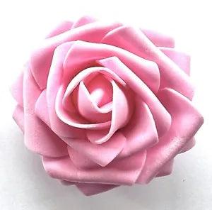 3" Carnation Pink Rose FOAM Flower Hair Clip Clip-On Pin-Up Wedding Bridesmaid