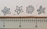 Lily Flowers- Four 1x.75" Wood Mounted Rubber Stamp
