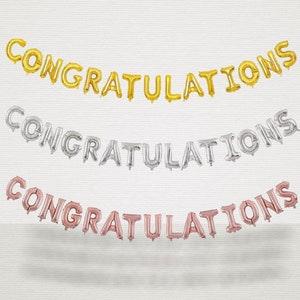 Congratulations Letter Balloons, Gold, Silver, Rose Gold Letter Balloons,  Congratulations Backdrop Balloons, Baby Shower Backdrop Balloons