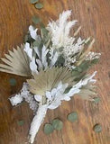 Dried Flower Bouquet, Whites and Neutrals, Wedding or Bridal Shower