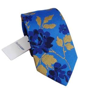 DUCHAMP LONDON, WOW! STUNNING BLUE & MULTICOLOR 'CARNATION FLORAL' TIE, FREEPOST