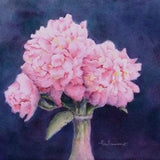 Pink Peony Bouquet, 11x15 Original Floral Watercolor Art