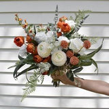 Rust Orange wedding bouquet, terracotta bridal bouquets, rust orange bouquets, fake ranunculus bouquet, Wedding bouquet, Bridal Bouquet