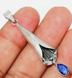 Lily Flower - Sapphire 925 Sterling Silver Pendant Jewelry 0767
