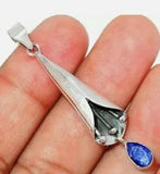 Lily Flower - Sapphire 925 Sterling Silver Pendant Jewelry 0767