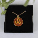 Hand Embroidered Sunflower Necklace Pendant, Nature Inspired Jewelry, Floral Pendant, Unique Gift for Her, Mother's Day Gift