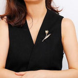 Orchid Brooch Gold | Flower Brooch | Women's Boorch | Men's Brooch | Wedding Brooch | Gift for her/him