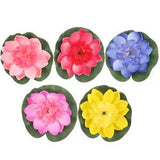 5 Pcs Artificial Plant Lily Pads for Ponds Pink Lotus Flower Yellow