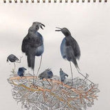 Custom made Whimsical Crow/Raven Watercolour and sunflowers: