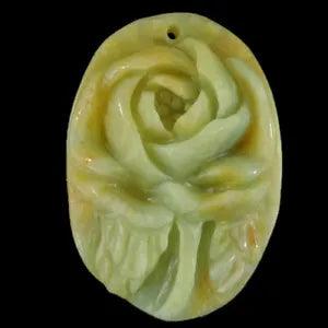 BF11209# Hand Carved Peony flower multi-color Amazonite Pendant Bead