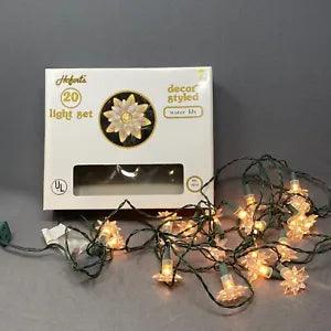 VTG Hofert??s Water Lily Christmas String Light Set 20 light Flower MCM Wedding