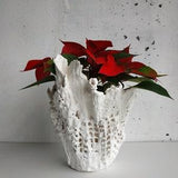 Modern white vase. Very large handmade orchid planter. Tall white sculptural vase.