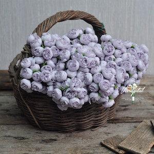 Lilac One Bundle Artificial Silk Mini Peony Artificial 9 Stems Silk Peony Buds for wedding home decor