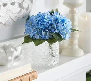 Floral Bouquet in Honeycomb Pattern Glass Vase by Valerie