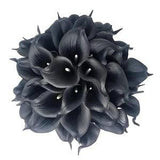 USA CA shipping- Black Real Touch 18 pcs Artificial PU Calla lily flowers 14 inches