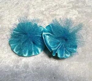 2 x Cute Baby Girls Satin Tulle Peony Flower Hair Clip Hairpin for Kids Toddler