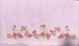 Vtg  Martex Pink Floral Carnation Full Flat Sheet 81???x 104??? Hanae Mori - Unused