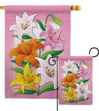 Lilies Garden Flag Floral Flowers Antique Lily Brunos Hosue Yard Banner