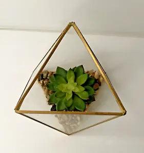 Flora Bunda 7" Artificial Succulents Garden in Glass Square Open Top Terrarium