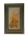 Framed VTG Pressed Dried Flowers Handmade Artist Signed 1976 List of Flowers
