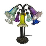 River Of Goods Tiffany Insp Multicolor Mercury Glass 10 Lts Lily Table Lamp 21''