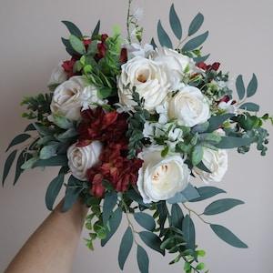 Burgundy Wedding  Bouquet, Bridal bouquet, Bridesmaid bouquets Wedding Boho Bouquet, Flower bouquet, Bohemian bouquets ,boutonnieres