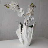 Scandinavian large indoor planter. Handmade white vase. Unique orchid planter pot.