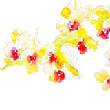 Bright yellow orchids, Original, loose, impressionistic watercolour flower painting, Collectible, modern floral wall art, unframed 35 x 27cm